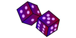 Иконка двух фиолетовых кубиков с числами
