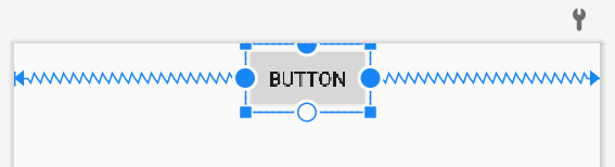 Кнопка Button расположена по центру по горизонтали и сверху по вертикали в ConstraintLayout