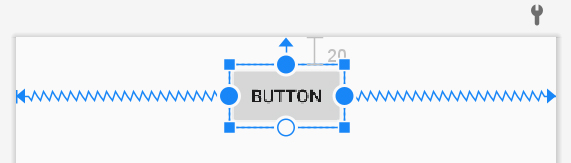 Кнопка Button расположена по центру по горизонтали и сверху по вертикали с отступом в 20dp в ConstraintLayout