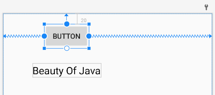 Текст TextView расположен с ограничениями относительно кнопки Button со смещением влево в ConstraintLayout