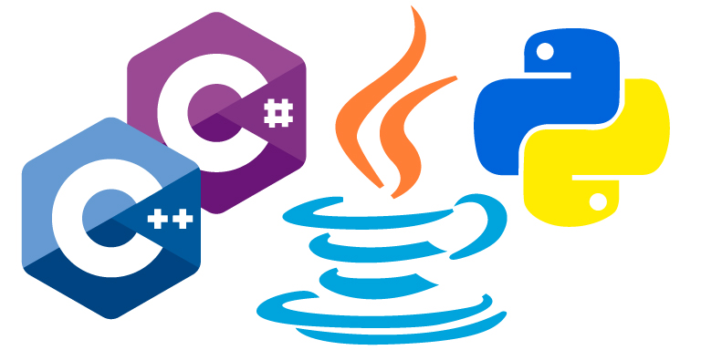 Иконка сравнения языков программирования Java, Python, C++ и C#